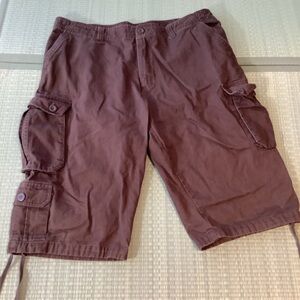 Newcosplay Shorts Mens 38 Brown Cargo Carpenter  100% Cotton Work Casual Belt
